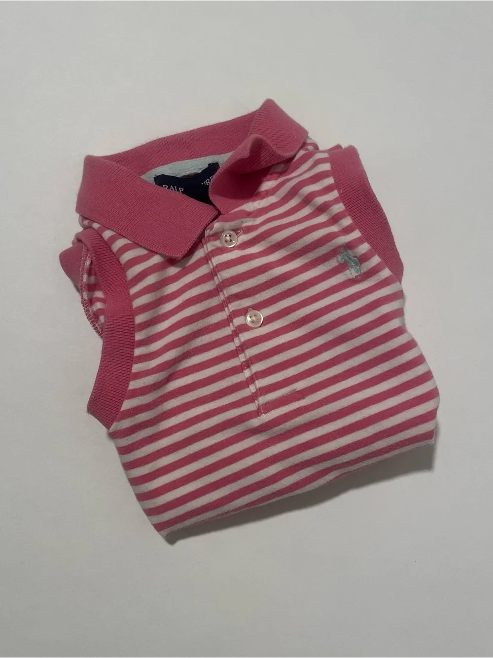 Ralph Lauren Pink & White Striped Polo Dress Preppy Golf Classic Luxury